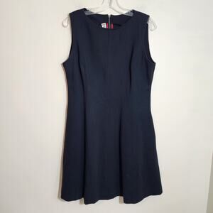 Spanx The perfect fit & flare slimming midi dress in classic black womans size L